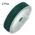 thumbnail image 3 of Unique Bargains 2 Pack Twisted Nylon Twine Thread Beading Cord 3mm 7M/23 Feet Extra Strong Braided Nylon String, Dark Green, 3 of 6