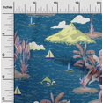 thumbnail image 2 of oneOone Georgette Viscose Blue Fabric Tropical Beach Craft Projects Decor Fabric Printed By The Yard 42 Inch Wide, 2 of 4