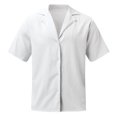 thumbnail image 5 of BOBOGOJP Mens Short Sleeve Shirts Classic Fit Short Sleeve Button One Open Pocket Solid Basic Shirt,White XL, 5 of 5