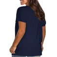 thumbnail image 4 of AherBiu Hauts Grande Taille pour Femmes T-Shirt à Manches Courtes Col Ras du Cou Été Décontracté Confortable T-Shirts Basiques, 4 of 4