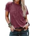thumbnail image 2 of FAIWAD T-Shirts à Manches Courtes pour Femmes Été Col Rond Manches Courtes Grande Taille T-Shirts Décontractés Plage Vacances Basiques, 2 of 6