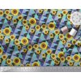 thumbnail image 3 of Soimoi Modal Satin Fabric Check,Dot & Sunflower Flower Printed Fabric 1 Yard 42 Inch Wide, 3 of 3