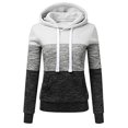 thumbnail image 1 of RKSTN Womens Sweatshirt Fashion Casual Patchwork Color Loose Hoodies Loose Pullove Drawstring Blouse with Pockets, 1 of 2