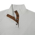 thumbnail image 4 of FAIWAD Mens Long Sleeve Pullover Tops Stand Collar Button Down Classic Color Block Plus Size Tops, 4 of 6