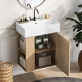 thumbnail image 2 of LHYY 21.6 inch Modern Floating Bathroom Vanity with Ceramic Basin - Perfect for Small Bathrooms,Left side storage, 2 of 12
