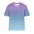 thumbnail image 5 of Timegard Hauts d'Été pour Femmes Col Rond Manches Courtes Couleur Dégradée Blouse Confortable Décontractée Ample Hauts, 5 of 5