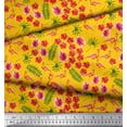 thumbnail image 3 of Soimoi Polyester Crepe Fabric Leaves,Floral & Flamingo Bird Decor Fabric Printed Yard 52 Inch Wide, 3 of 3