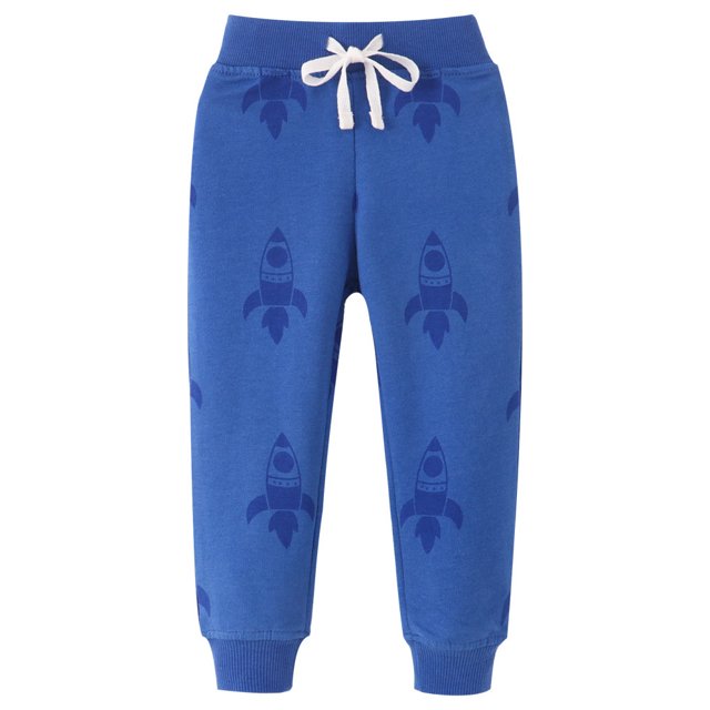 Pantalons de Jogging en Coton pour Garçons, Pantalons de Course avec Poches et Cordon de Serrage Bleu