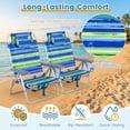 thumbnail image 4 of Patiojoy Ensemble de 2 Chaises de Plage Légères en Aluminium Sac à Dos Fauteuils Inclinables Pliants avec Dossier à 5 Positions et Appuie-Tête Rembourré Bleu, 4 of 9