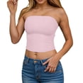 thumbnail image 1 of Weiqiqre Spring+Tops+for+Women Strapless Crop Tops Basic Backless Sleeveless Bandeau Going Out Cute 2025 Summer Clothes, 1 of 5