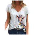 thumbnail image 3 of AMERTEER Grande Taille Femmes Manches Courtes Imprimé 3D Col Rond Hauts Tee T-Shirt Blouse T-Shirt pour Femmes, 3 of 3