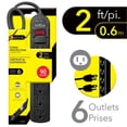 thumbnail image 3 of Elink - Parasurtenseur à 6 Sorties, Protection de 90 Joules, Cordon de 2 Pi, Noir, 3 of 3