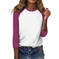 thumbnail image 4 of Birdeem Blouse pour Femmes Mode pour Femmes T-Shirt Imprimé Manches 3/4 Blouse Col Rond Hauts Décontractés, 4 of 12