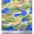 thumbnail image 1 of Soimoi Modal Satin Fabric Two Tone With Grey Camouflage Print Sewing Fabric Yard 42 Inch Wide, 1 of 3