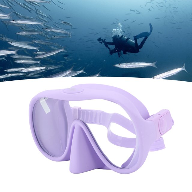 Lunettes de Plongée, Grande Vue Lunettes de Plongée avec Verre Trempé Anti-Buée Sangle Réglable pour Vue HD Claire Ajustement Confortable