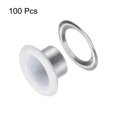 thumbnail image 3 of Unique Bargains 100PCS Grommets Eyelets 1/4 Inch (6mm) ID Hole Metal Self Backing Eyelet with Washers for Leather White, 3 of 7
