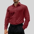 thumbnail image 2 of Admvng Compression Shirt Men Solid Wrinkle-Free Long Sleeve Regular Fit Button Down Shirt S-2XL, 2 of 3