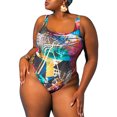 thumbnail image 2 of Maillot de Bain Imprimé Taille Ajourée Femmes Femmes Maillot de Bain Imprimé Femmes Maillot de Bain Grande Taille Polyester Tenue de Plage, Coloré, 4TG, 2 of 6