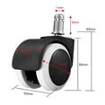 thumbnail image 2 of 5Pcs 2"" Chair Caster Wheel Swivel Rubber Wheel Office Home Wooden Floor Protection, 2 of 7