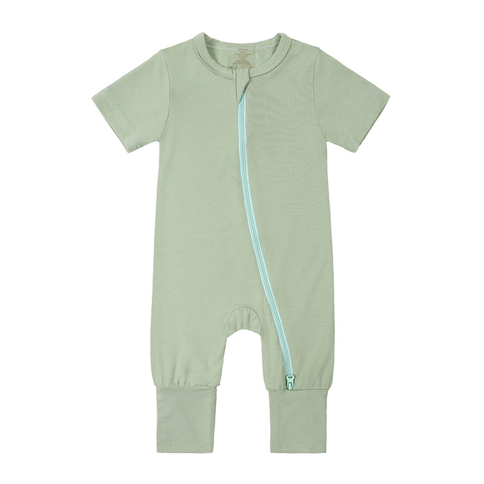 XDZJLR Baby Rompers Boys Footless Pajamas Zipper Short Sleeve Sleeper Jumpsuit