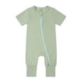 thumbnail image 1 of EDFBUYKRS Baby Rompers Footless Pajamas Zipper Short Sleeve Sleeper Jumpsuit, 1 of 2