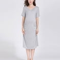 thumbnail image 2 of Penkiiy Chemise de Nuit d'Allaitement pour Femme Robe de Maternité Robe d'Allaitement Combinaison Intégrale Tenue de Nuit 2TG Gris, 2 of 6
