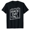 thumbnail image 1 of AALJY T-Shirt Drapeau à Damier de Course sur Piste de Terre « It's Race Day Y'all », 1 of 5