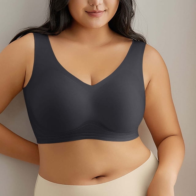 TIMIFIS Plus Size Bras for Women Seamless Push Up Full Coverages Daily Bra No Rims Comfortable Soft Seamless Wireless Bras