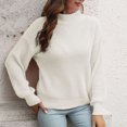 thumbnail image 3 of Chandail à Col Roulé pour Femmes à Manches Longues Chandail à Demi-Col Roulé pour Femmes Chandail Tricoté Ample pour Femmes Automne Hiver à Manches Longues, 3 of 6