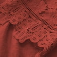 thumbnail image 4 of Soki 3/4 Length Sleeve Womens Boho Tops Cotton Linen Embroidered Shirts Plus Size Flowy Lace Tunic Peasant Blouses, 4 of 8