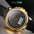thumbnail image 3 of SKMEI Mens Watch Minimalism Analog Digital Watch with Alarm Stopwatch LED Backlight Leather Strap Classic Electronic Wrist Watch, 3 of 7