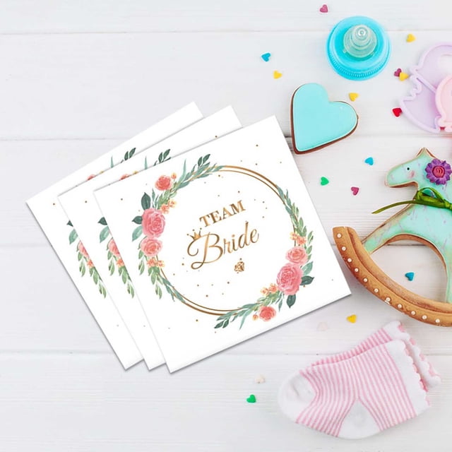 LSLJS Ensemble de Vaisselle de Fête de Mariée Fleur Jetable Ensemble de Vaisselle Décorative en Papier