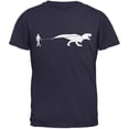 thumbnail image 1 of Jurassic - Dinosaur T-Rex On A Leash Navy Adult T-Shirt, 1 of 1