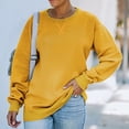 thumbnail image 1 of zanvin T-shirt Ample pour Femme Blouse à Manches Longues Col Rond Hauts Décontractés Chandail, 1 of 4