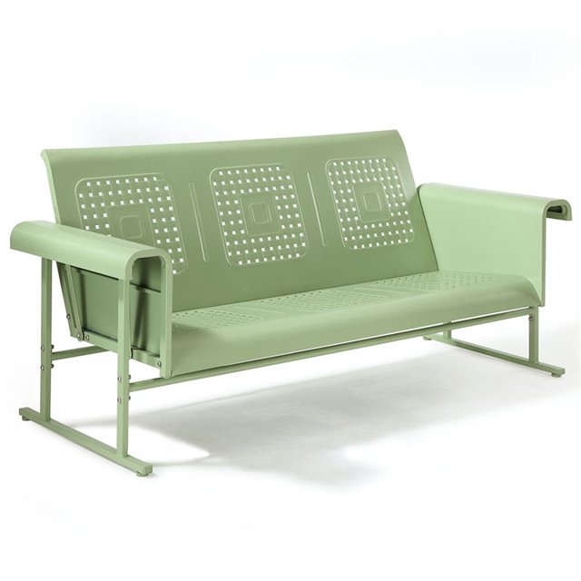 Crosley Veranda Metal Gliding Patio Sofa in Oasis Green