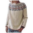 thumbnail image 1 of TJAZFJPA Chandails Surdimensionnés d'Automne pour Femmes 2024 Chandail en Tricot Ample à Col Rond à Blocs de Couleur pour Femmes Haut Tendance Confortable Chandail Orange Chandail Épais pour Femmes, 1 of 3