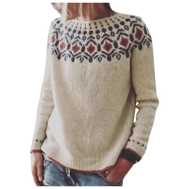 TJAZFJPA Chandails Surdimensionnés d'Automne pour Femmes 2024 Chandail en Tricot Ample à Col Rond à Blocs de Couleur pour Femmes Haut Tendance Confortable Chandail Orange Chandail Épais pour Femmes