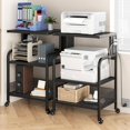 thumbnail image 4 of Ourlova Printer Stand with Storage Shelf Printer Cart Large Printer Table with USB Charging Ports and Power Outlets 3 Tier Mobile Office Printer Stand with Wheels Printer Tables for Small Spaces Black, 4 of 6