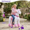 thumbnail image 3 of PonyCycle Ride-On Unicorn Toy for Kids, Plush Riding Toy with Sound & Hand Brake, Kid-Powered, Ages 7+, Pink, Ux502, 3 of 10