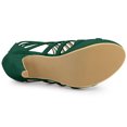 thumbnail image 3 of BLISSFUL STEP Chaussures pour Femmes Gladiateur à Bout Ouvert Plateforme Talon Aiguille Sandales à Talon Cage Vert 9, 3 of 7