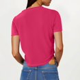 thumbnail image 4 of Yuyuzo Hauts Courts pour Femmes T-Shirts à Manches Courtes Col Rond Hauts de Sortie T-Shirts Unis Hauts, 4 of 7