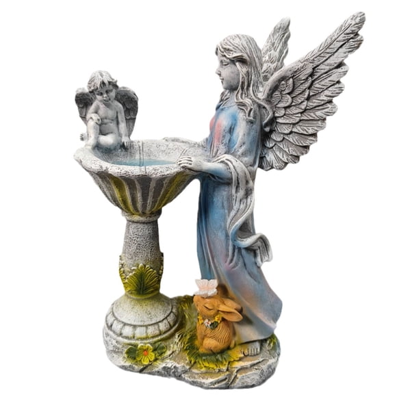 EGNMCR Home Decor, Room Decor, Wall Decor Colorful Garden Ornament Garden Outdoor Solar Decoration Feeding Device Statue Garden Ornament Angel Lamp