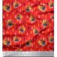 thumbnail image 1 of Soimoi Poly Georgette Fabric Feather & Bird Cartoon Printed Craft Fabric by The Yard 52 Inch Wide, 1 of 3