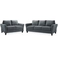 thumbnail image 1 of Transitional 2 Piece Sofa and Loveseat Set in Dark Gray, 1 of 6