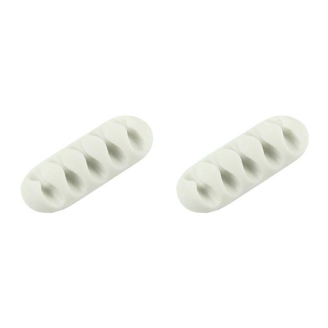braveheart Silicone Cable Winder Desktop Management Clip Cable Holders Cable Organizer Good white 2Set
