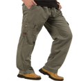 thumbnail image 2 of Mens Loose Cargo Pants Casual Elastic Waist Solid Color Straight Leg Work Pants, 2 of 6