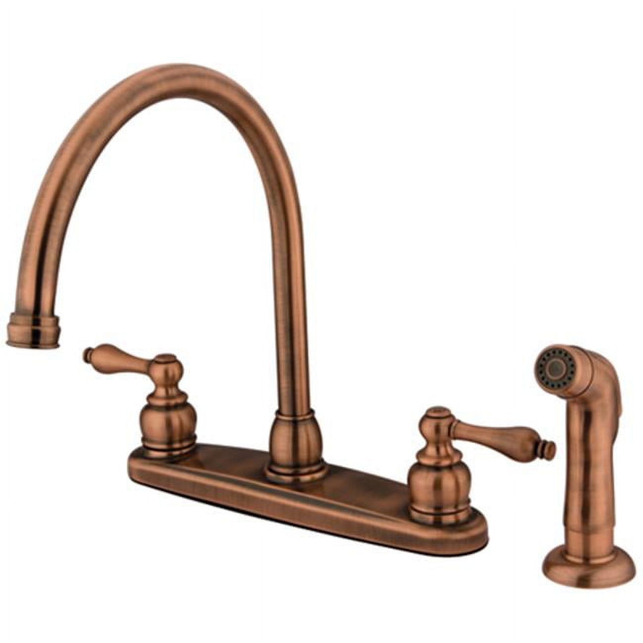 Kingston Brass KB726ALSP Robinet de Cuisine à Double Poignée avec Pulvérisateur Non Métallique