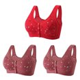 thumbnail image 1 of Bigersell Bras for Soutiens-Gorge pour Femmes Âgées à Fermeture devant, Lot de 3, Couverture Complète, Style R-42, Soutiens-Gorge Rembourrés Respirants, Paquet R-42-red, 1 of 9