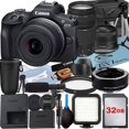 thumbnail image 1 of Canon EOS R100 Mirrorless Camera with RF-S 18-45mm + EF 75-300mm Lens + Mount Adapter + 32GB Memory Card + Case + LED Flash + ZeeTech Accessory Bundle, 1 of 9