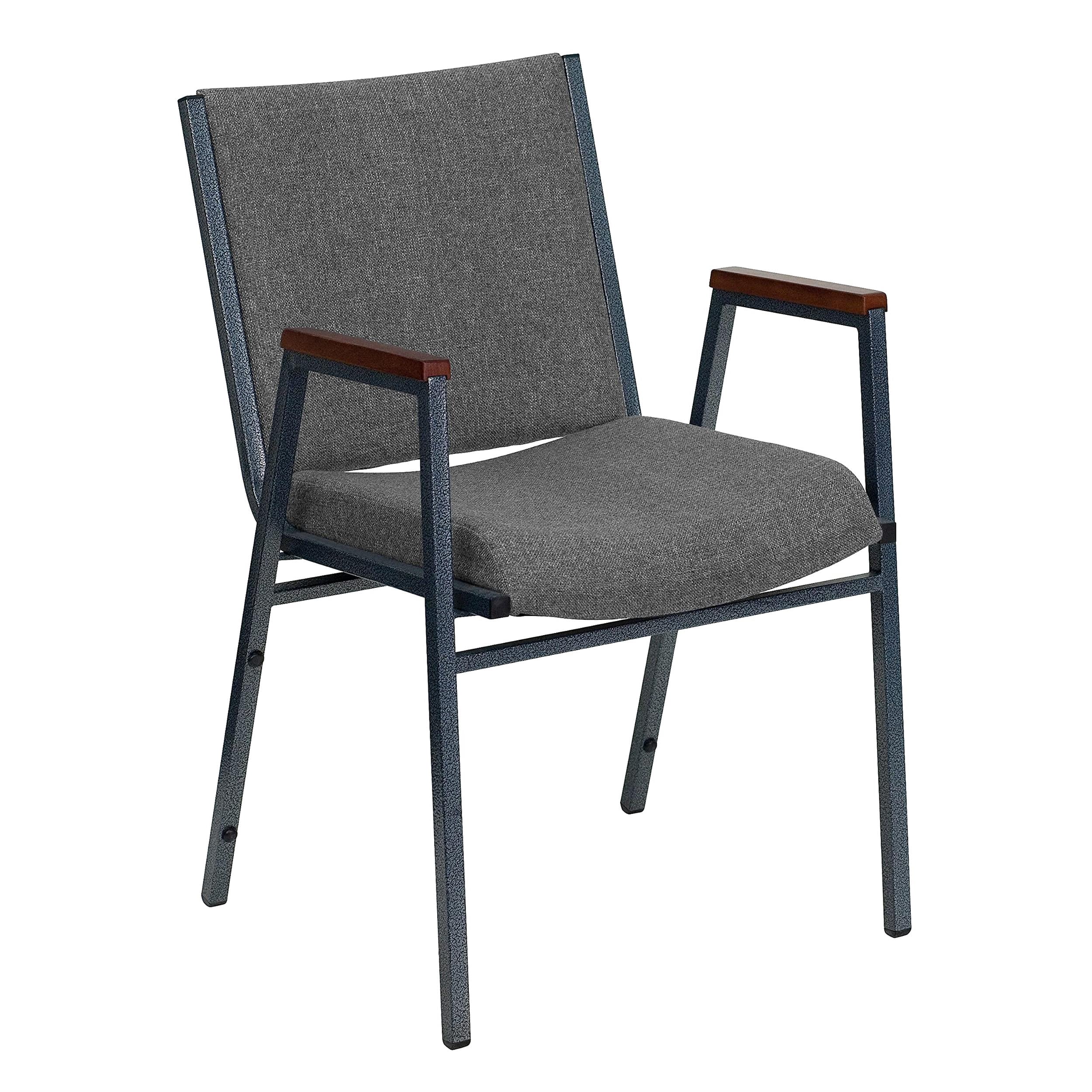 Bowery Hill Fauteuil d'Appoint Empilable Polyvalent en Tissu/acier, Gris